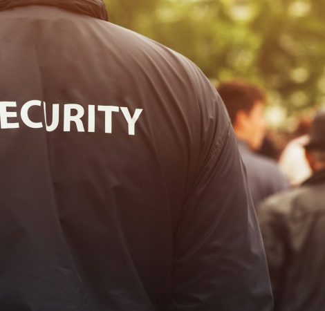 Gate guard security officer on public event